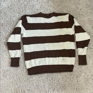John galt Brown and Cream Striped women’s crewneck
